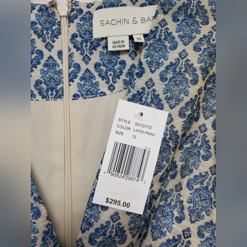 Sachin And Babi Bryce Gown/Lapis Print - Picture 7 of 17